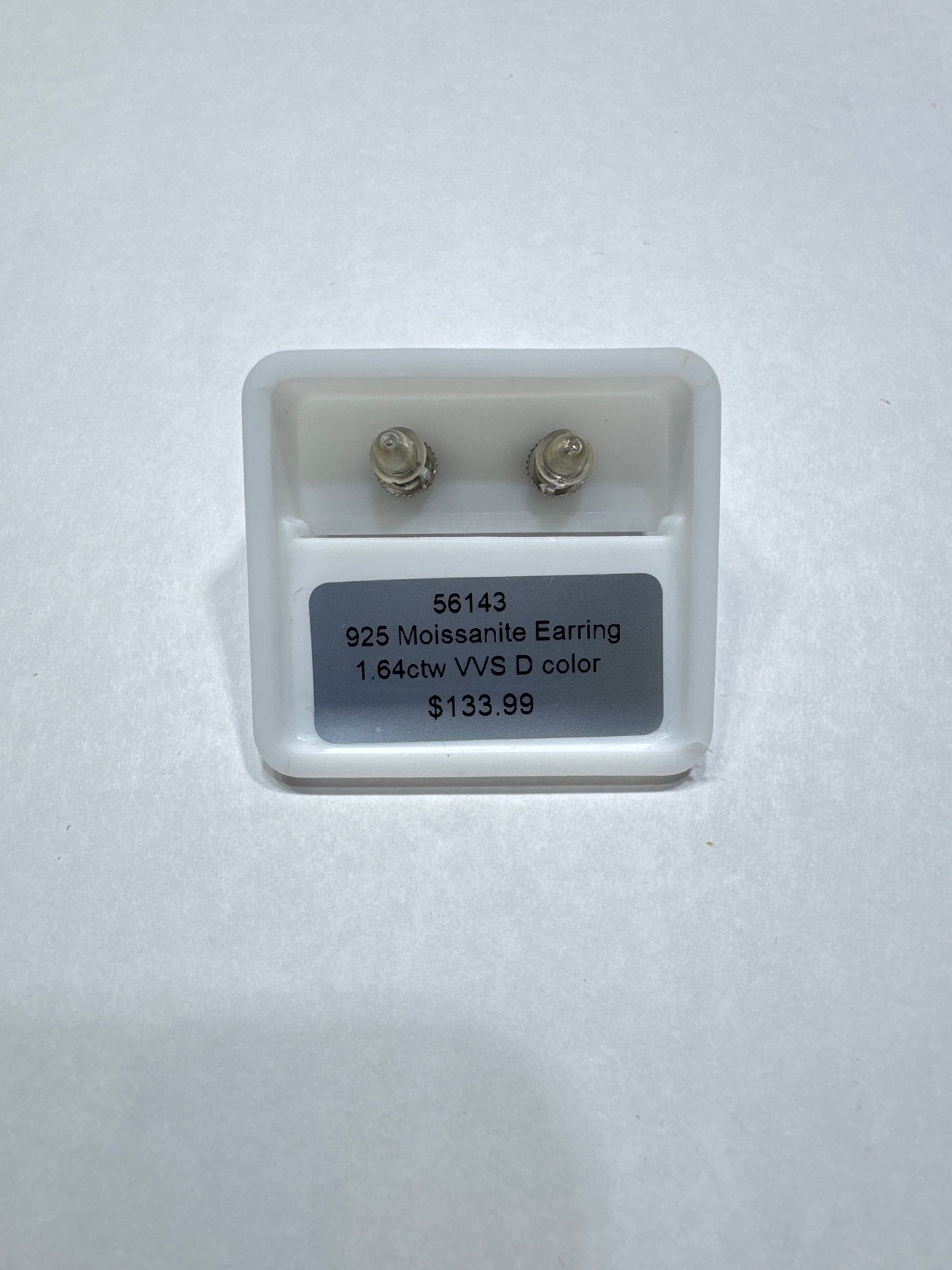 Solid 925 Silver VVS Moissanite 1.64ctw 9mm Flower shaped screw back earrings size medium