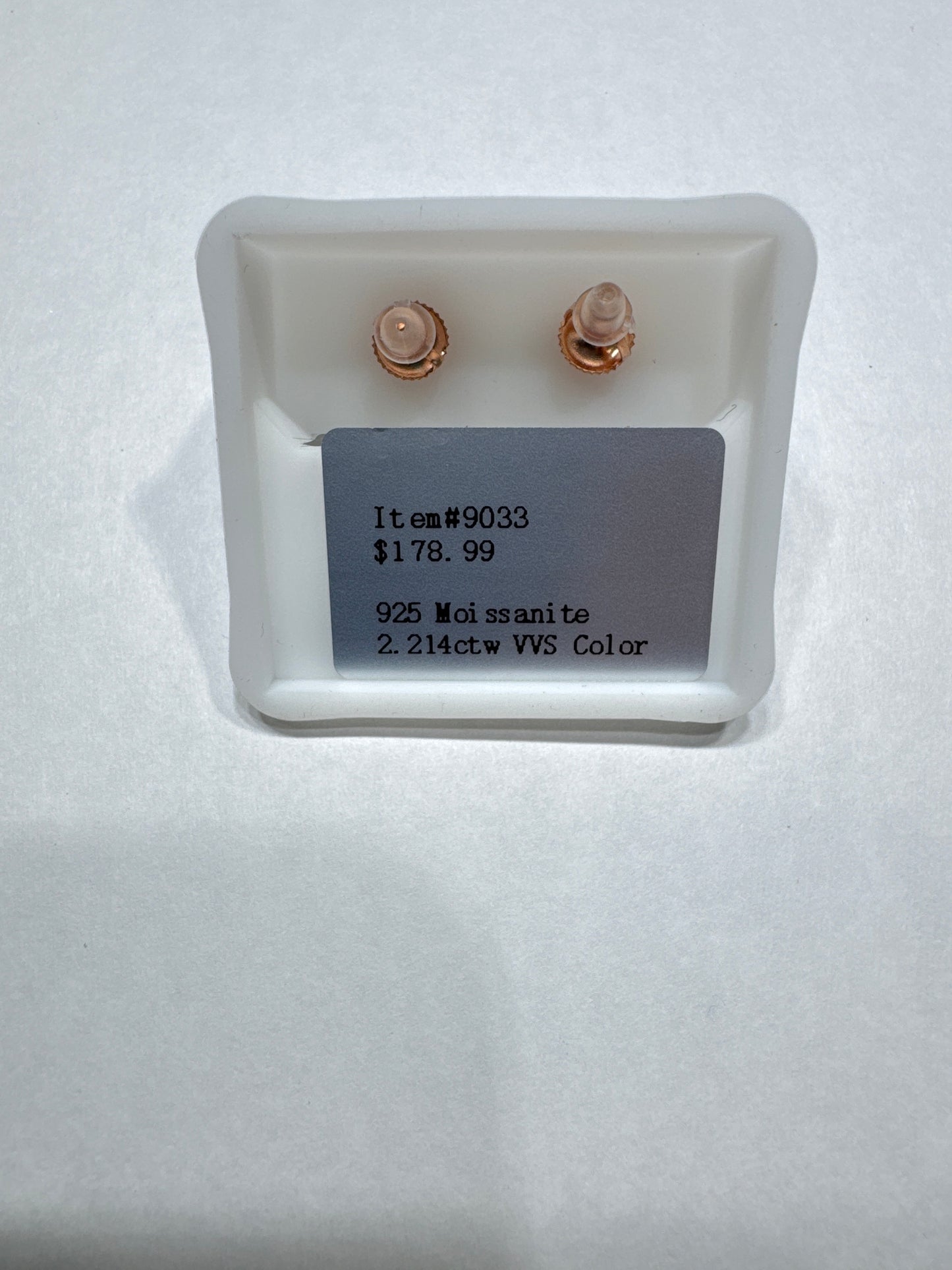 925 silver Plate rose gold VVS Moissanite all around 2.14 ctw 10mm flower shaped earrings size medium