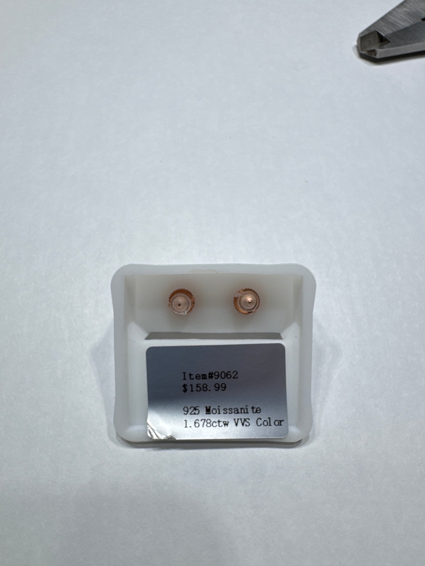 925 silver plated Rose gold VVS Moissanite all around 1.67ctw 10mm flower shaped screw back earrings size medium