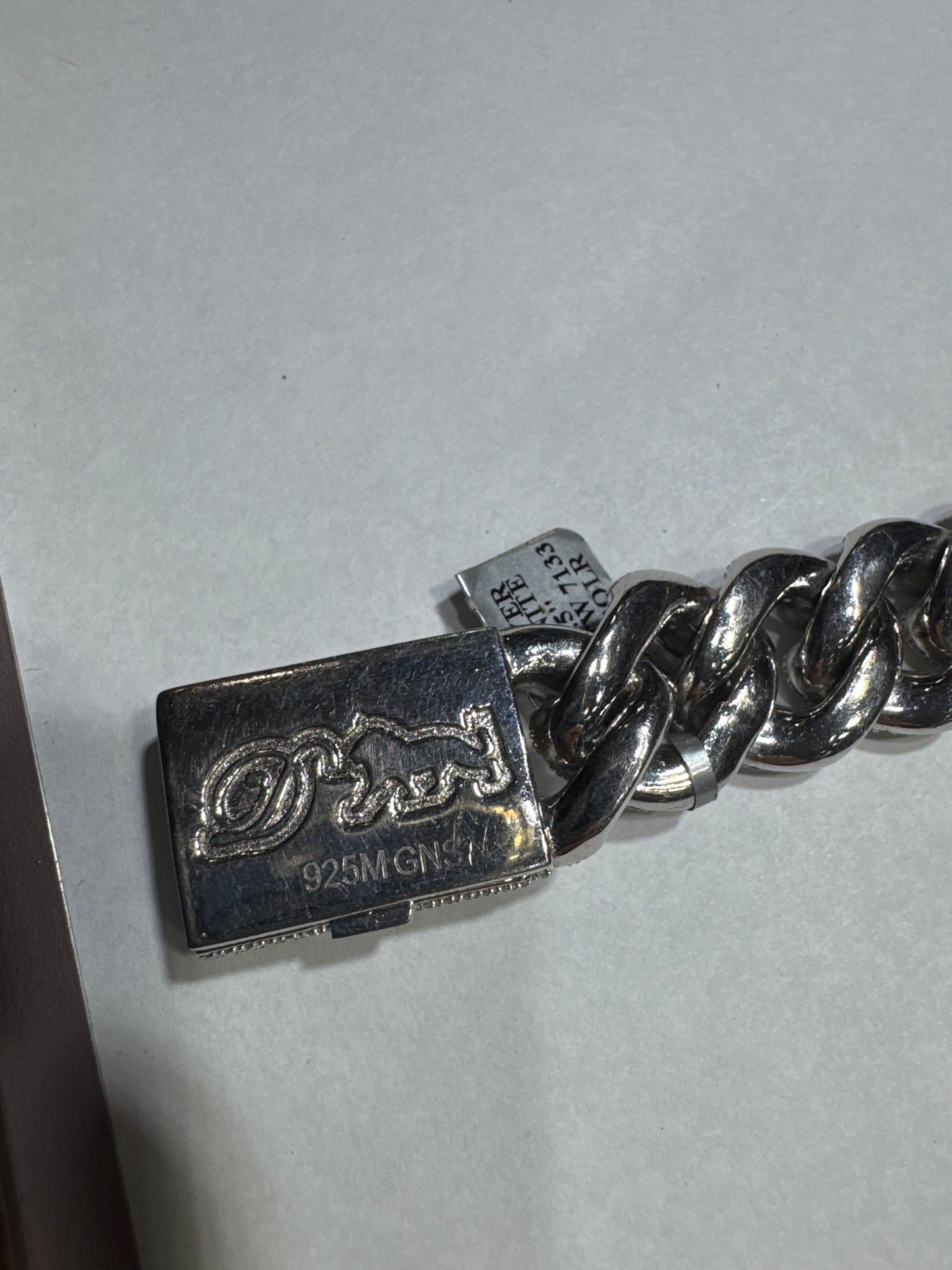 925 Silver VVS Moissanite 16.33ctw 18mm 128.6 Grams "Cuban Link" Bracelet