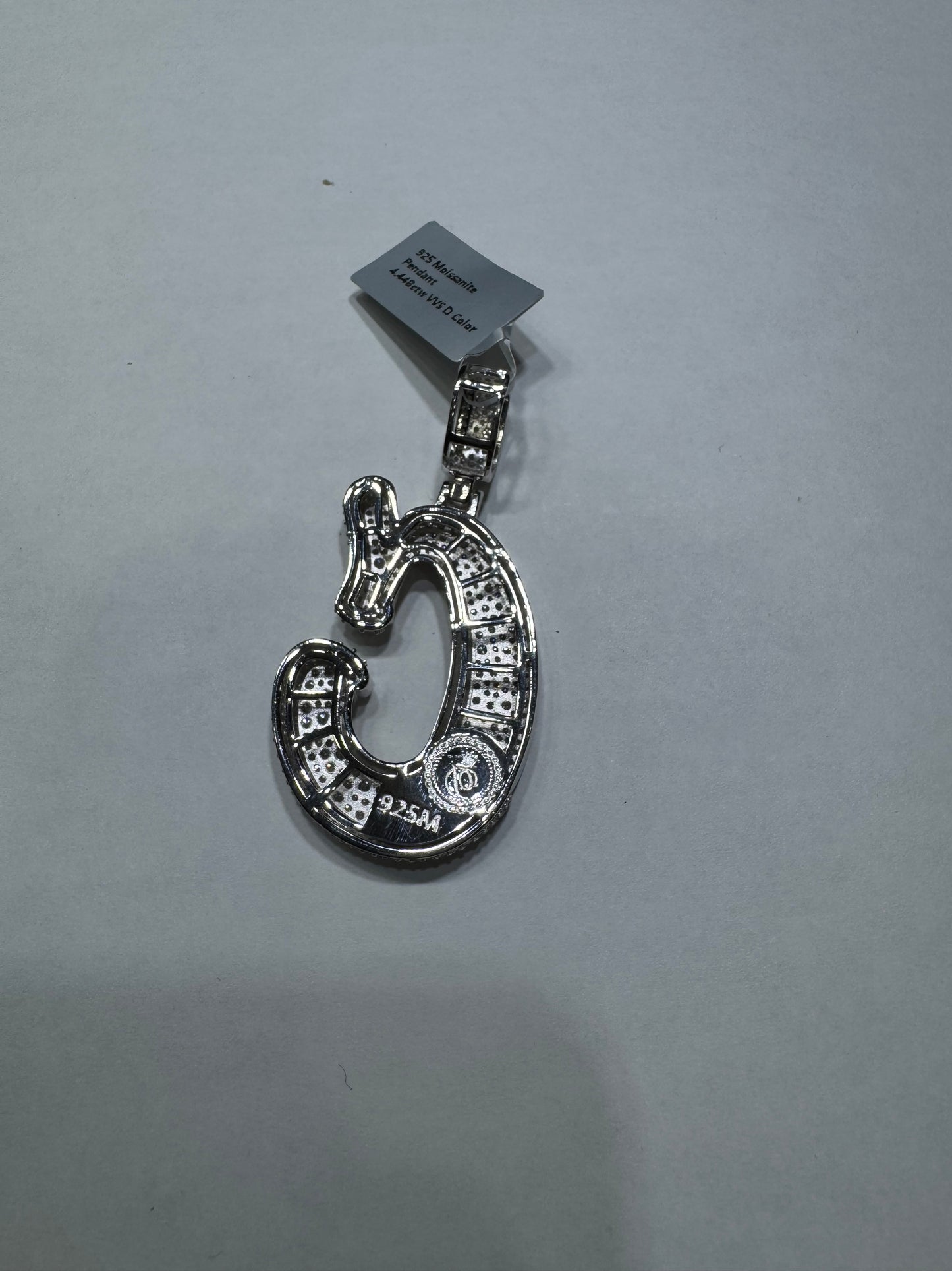 925 silver Hollo Letter "C" Pendant VVS Moissanite 4.48 13.8 grams