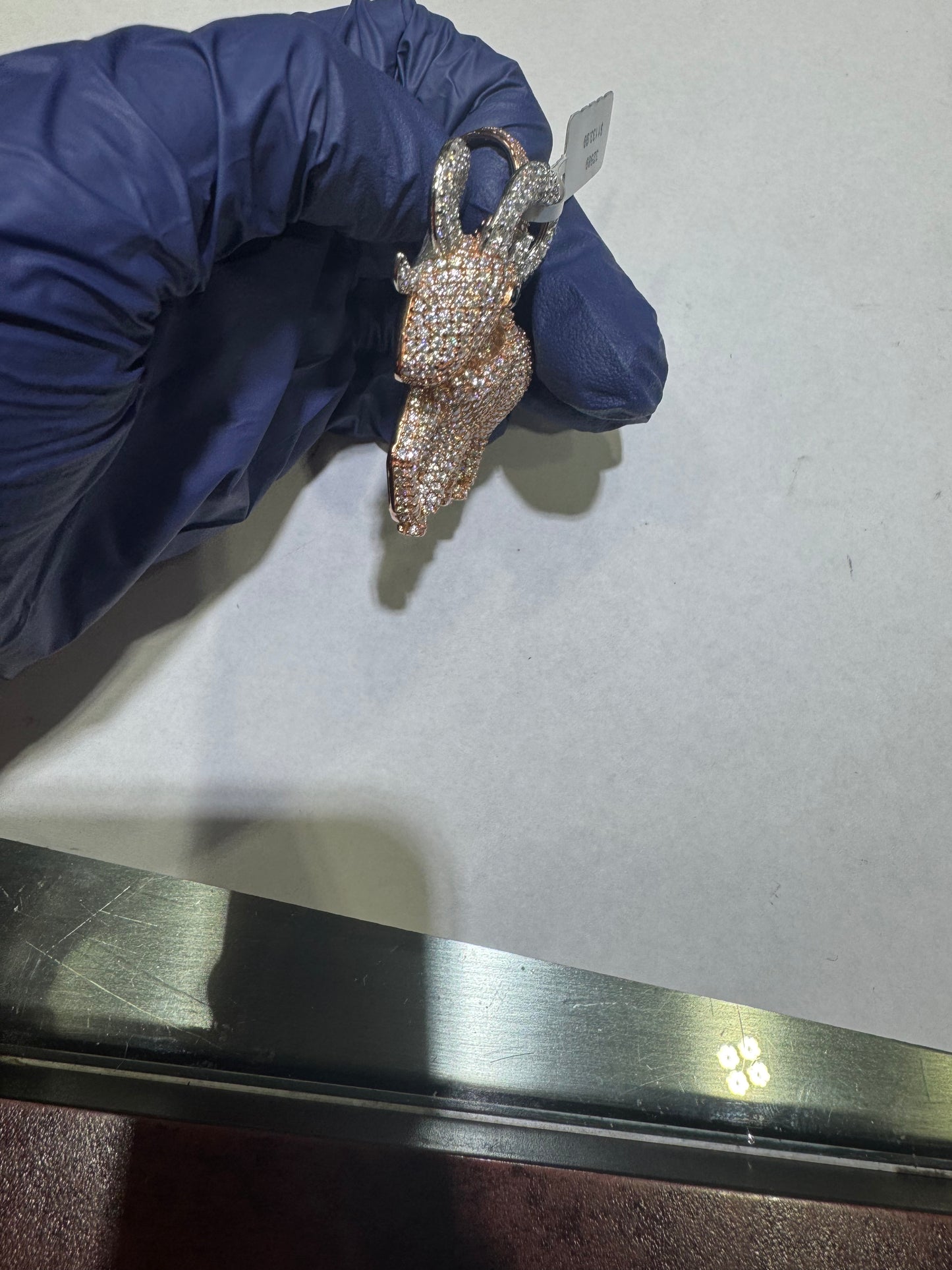 GOAT silver horns rose gold plated body VVS Moissanite
