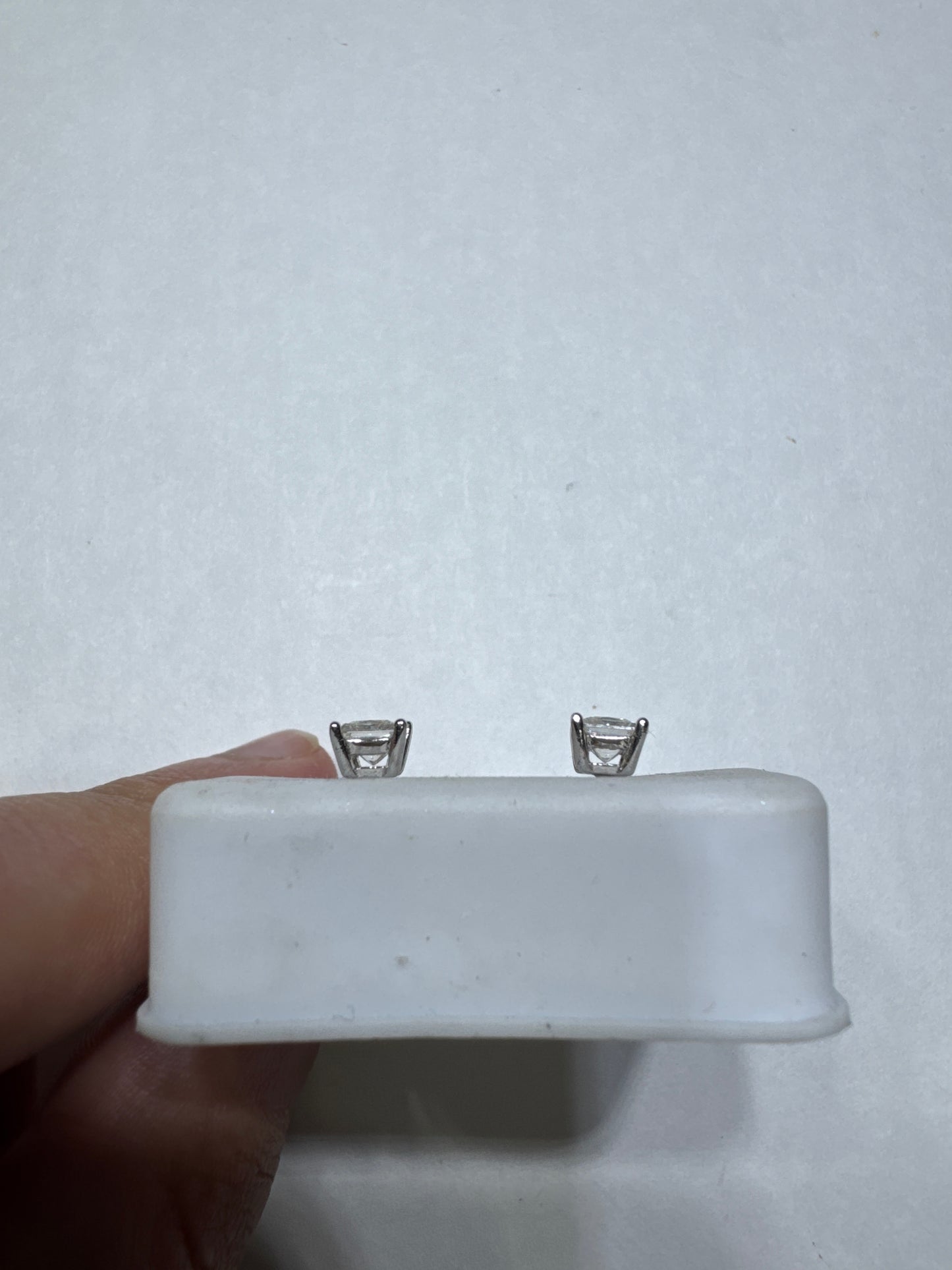 Solid 925 silver VVS Moissanite 0.63ctw 5mm Square shaped screw back earrings size small