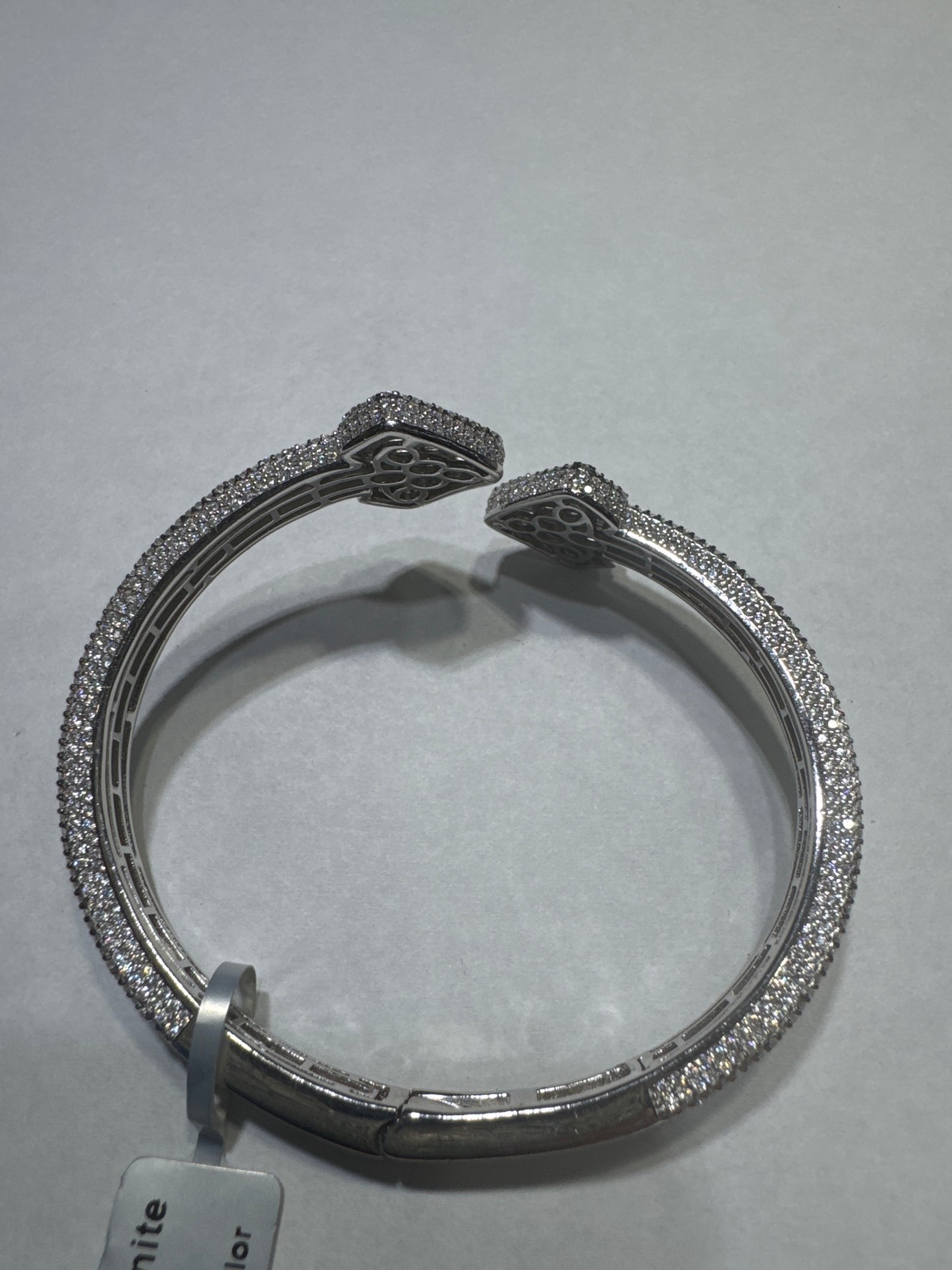925 Silver VVS Moissanite 8.78ctw "All Around Moissanite Spades design" Bangle
