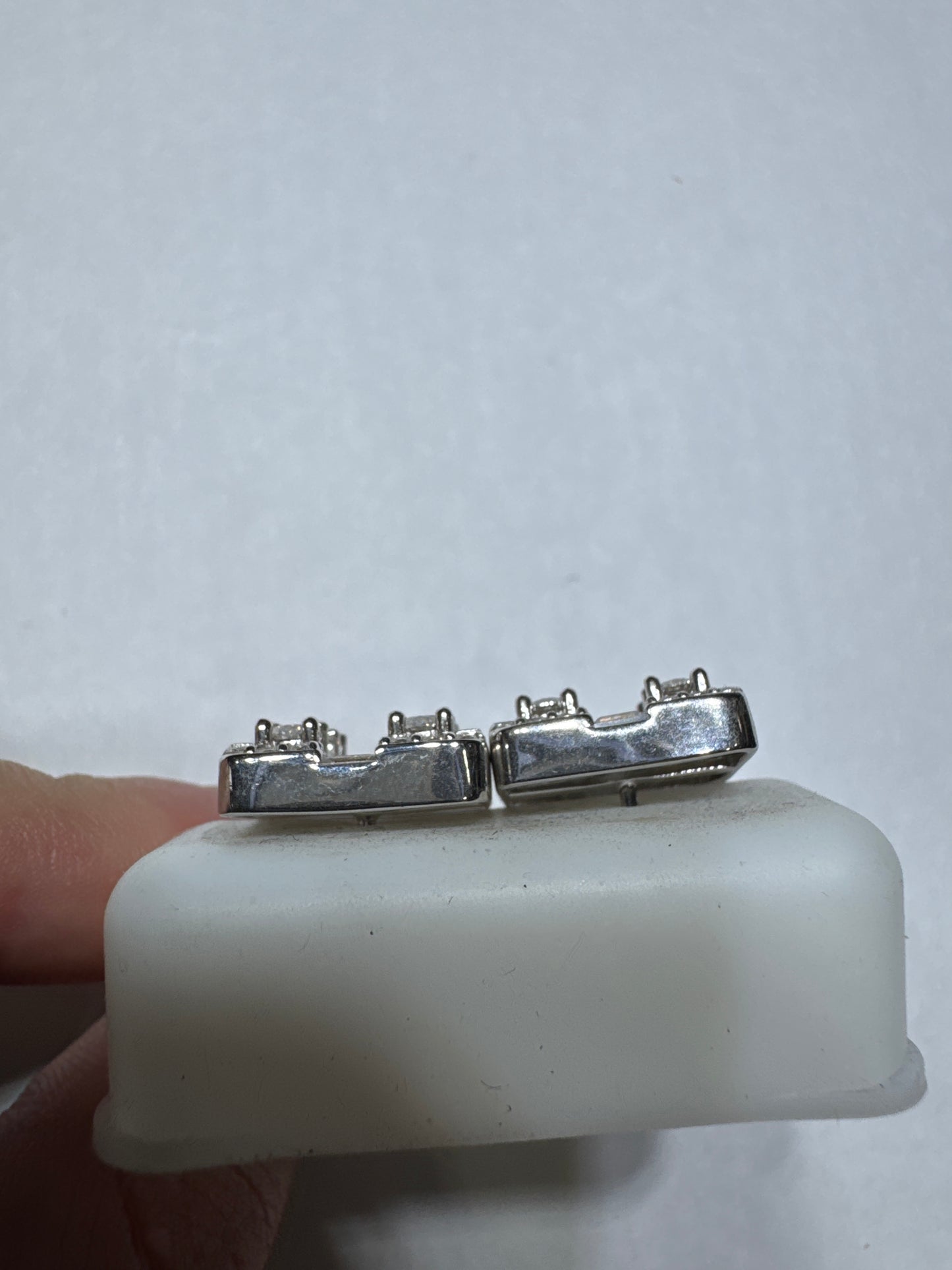Solid 925 silver VVS Moissanite 2.96ctw 14mm square shaped screw back earrings size large