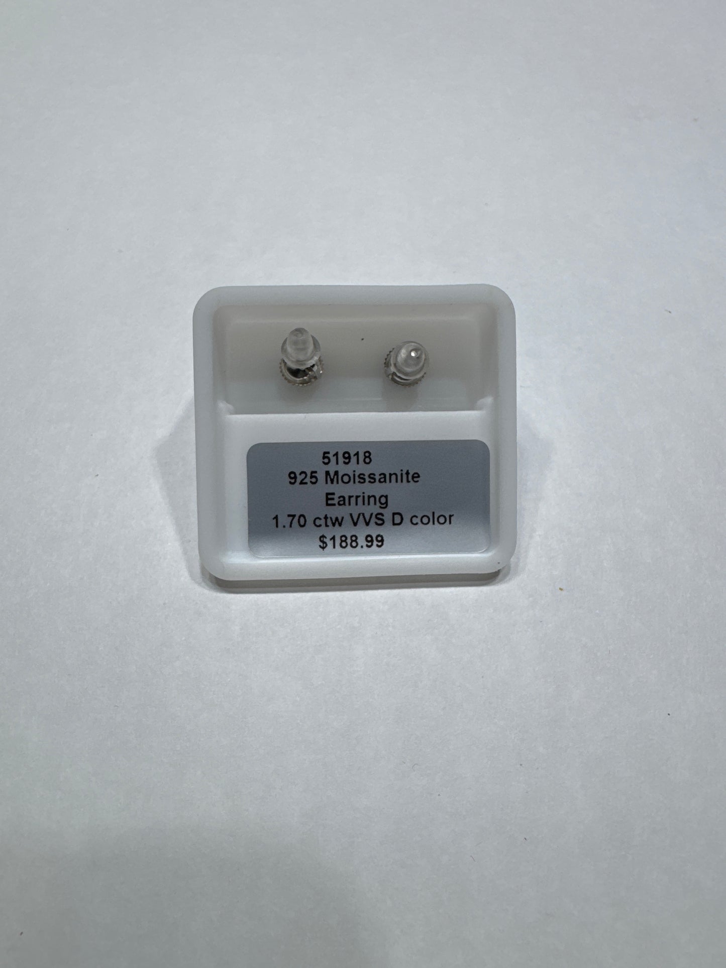 Solid 925 Silver VVS Moissanite all around 1.70ctw 7mm flower shaped screw back earrings size small
