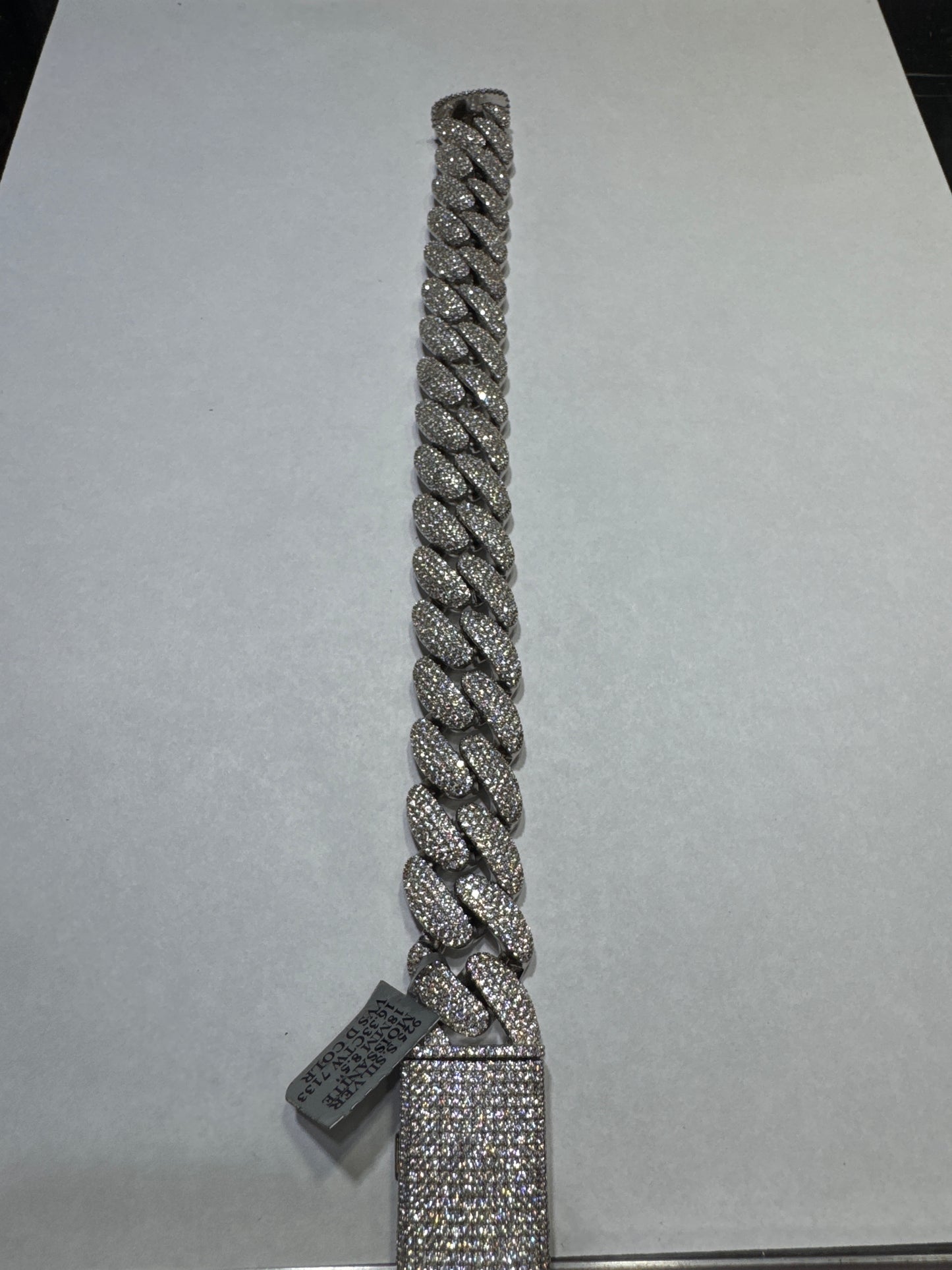 925 Silver VVS Moissanite 16.33ctw 18mm 128.6 Grams "Cuban Link" Bracelet