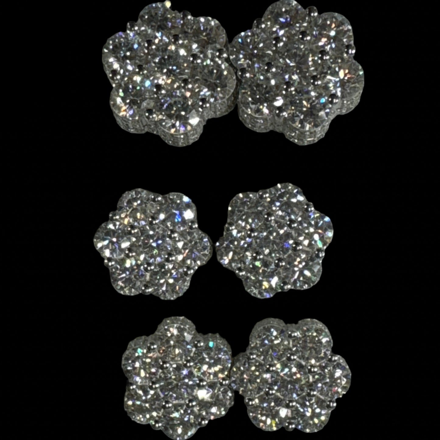 Flower Earrings VVS Silver Moissanite