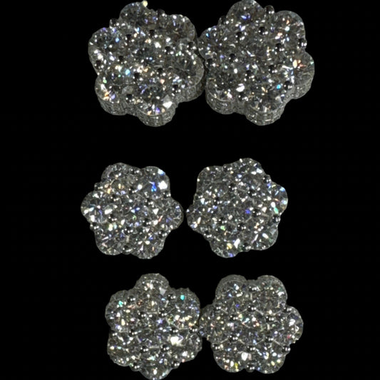 Flower Earrings VVS Silver Moissanite