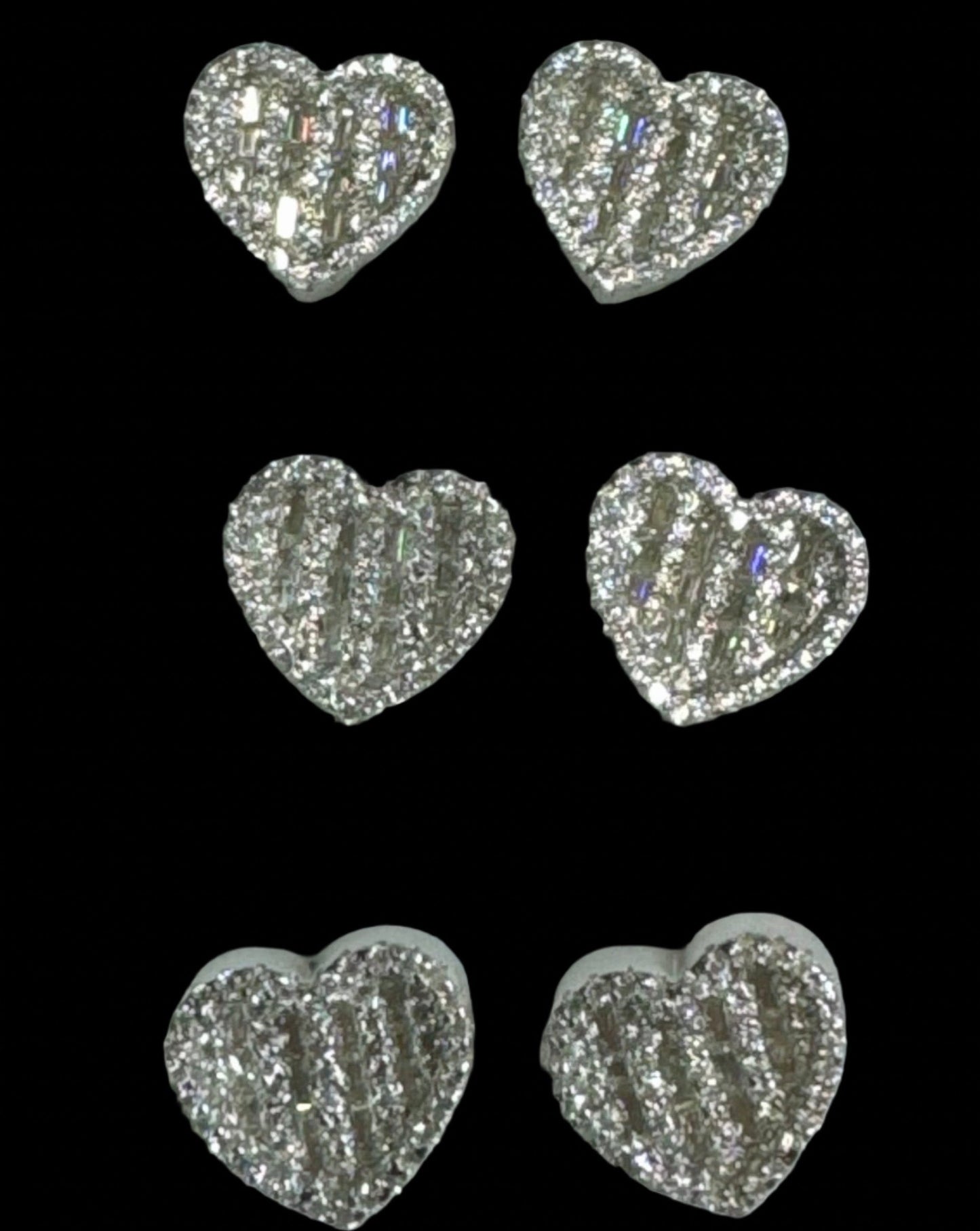 Heart Shape Silver Moissinate VVS Earrings