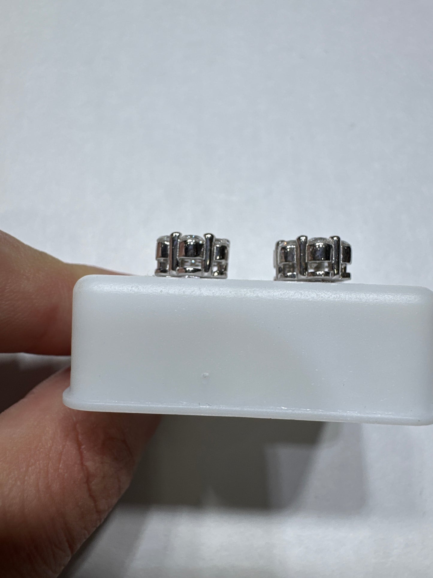 Solid 925 Silver VVS Moissanite 1.64ctw 9mm Flower shaped screw back earrings size medium