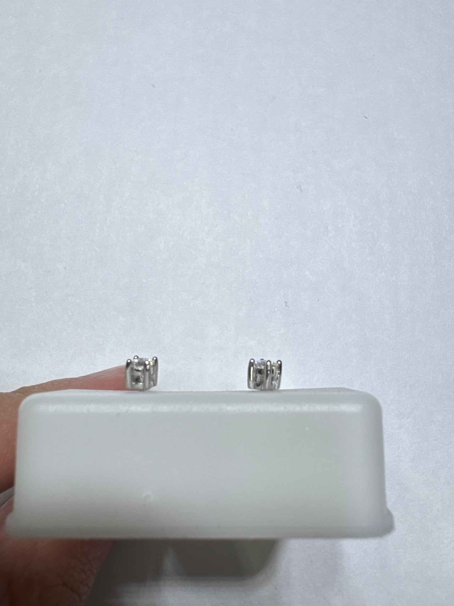 Solid 925 Silver VVS Moissanite 0.18ctw 3mm square shaped earrings size small