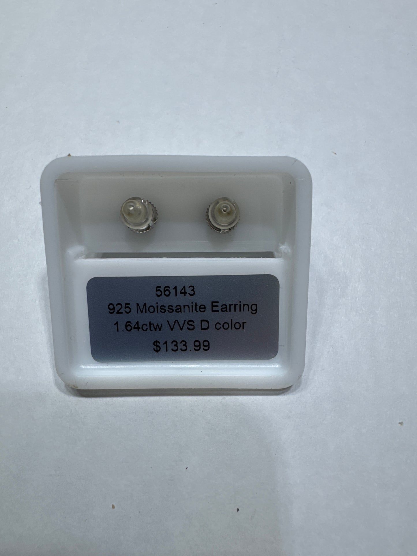 Solid 925 Silver VVS Moissanite 1.64ctw 9mm Flower shaped screw back earrings size medium