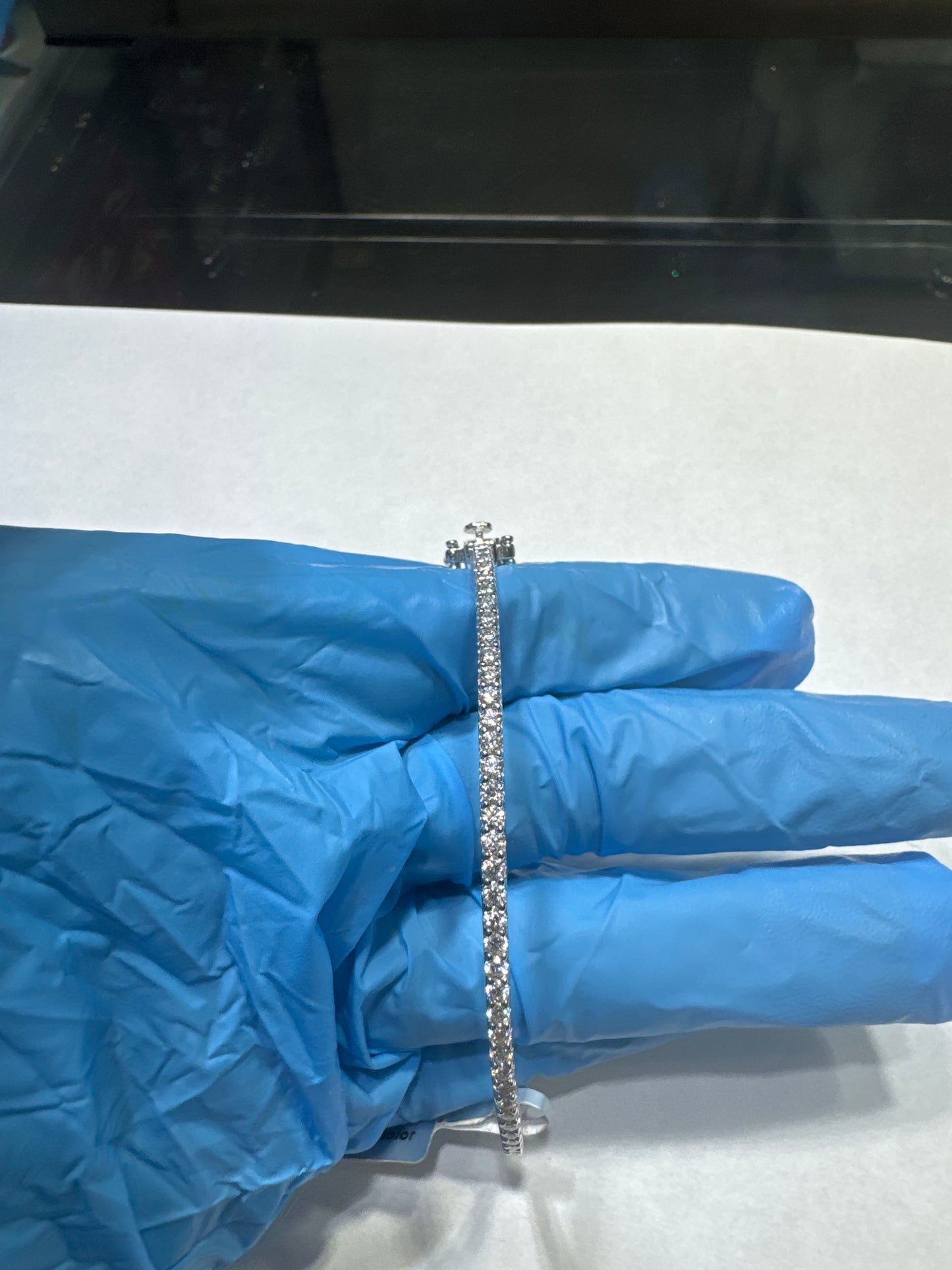 925 Silver VVS Moissanite 1.39ctw "Half Moissanite, Half not" Bangle
