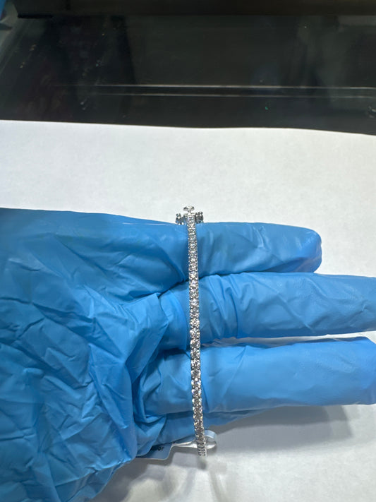925 Silver VVS Moissanite 1.39ctw "Half Moissanite, Half not" Bangle