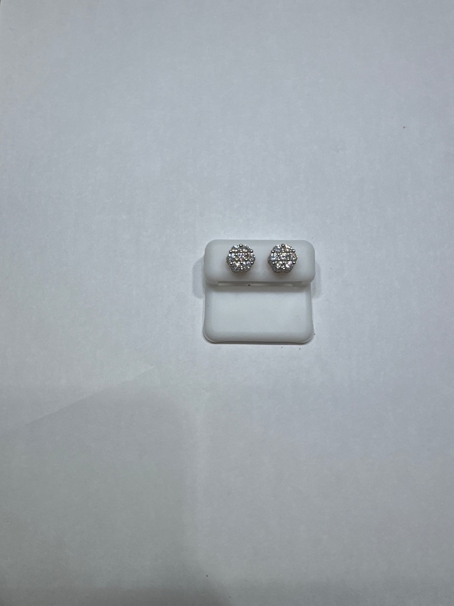 925 silver Plate rose gold VVS Moissanite all around 2.14 ctw 10mm flower shaped earrings size medium