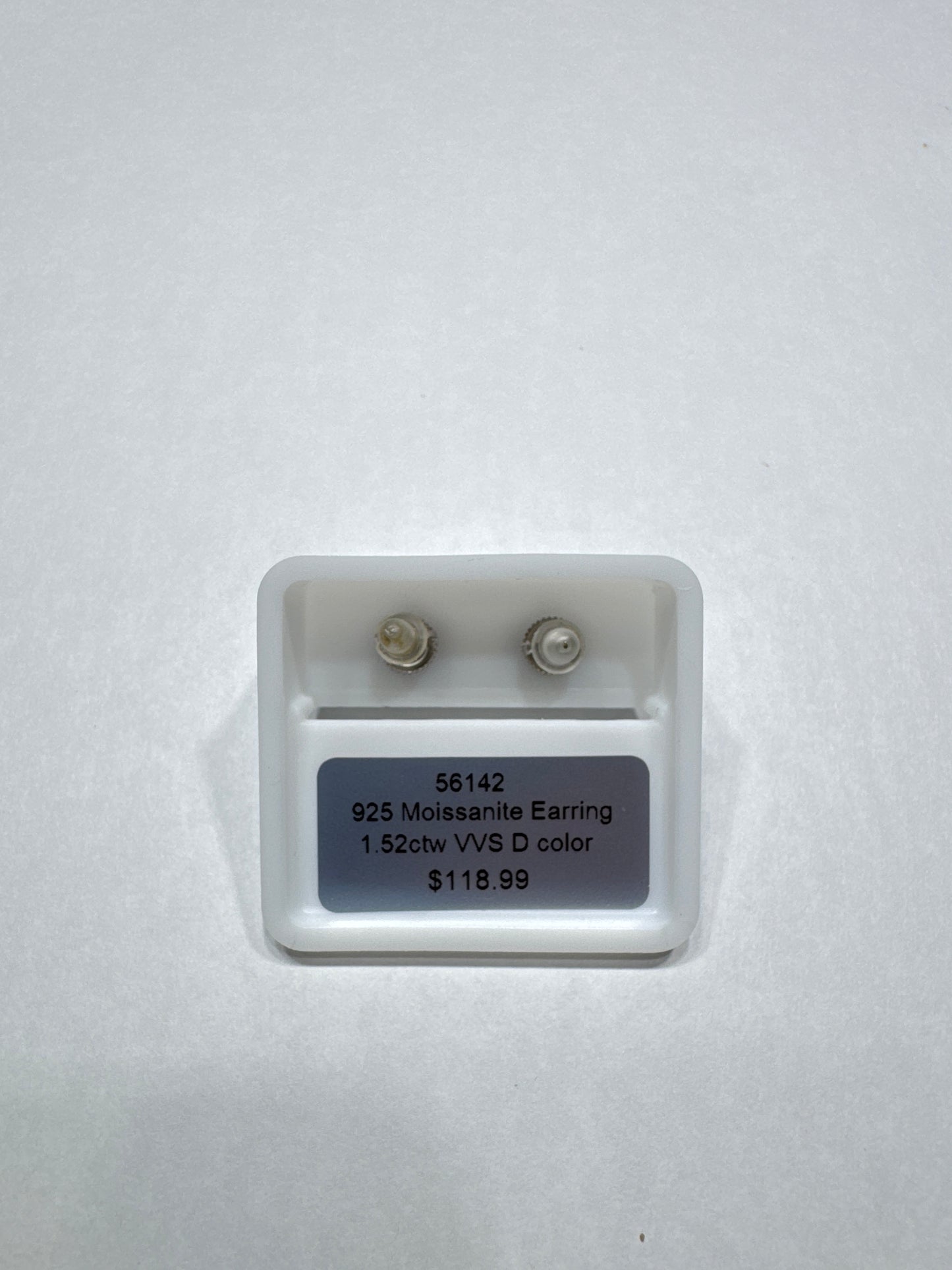 Solid 925 Silver VVS Moissanite 1.52ctw 9mm size flower shaped screw back earrings size medium