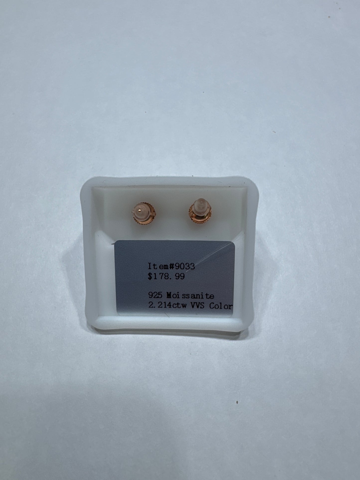 Silver Plated Rose gold VVS Moissanite 2.14ctw 10mm flower shaped screw back earrings size medium