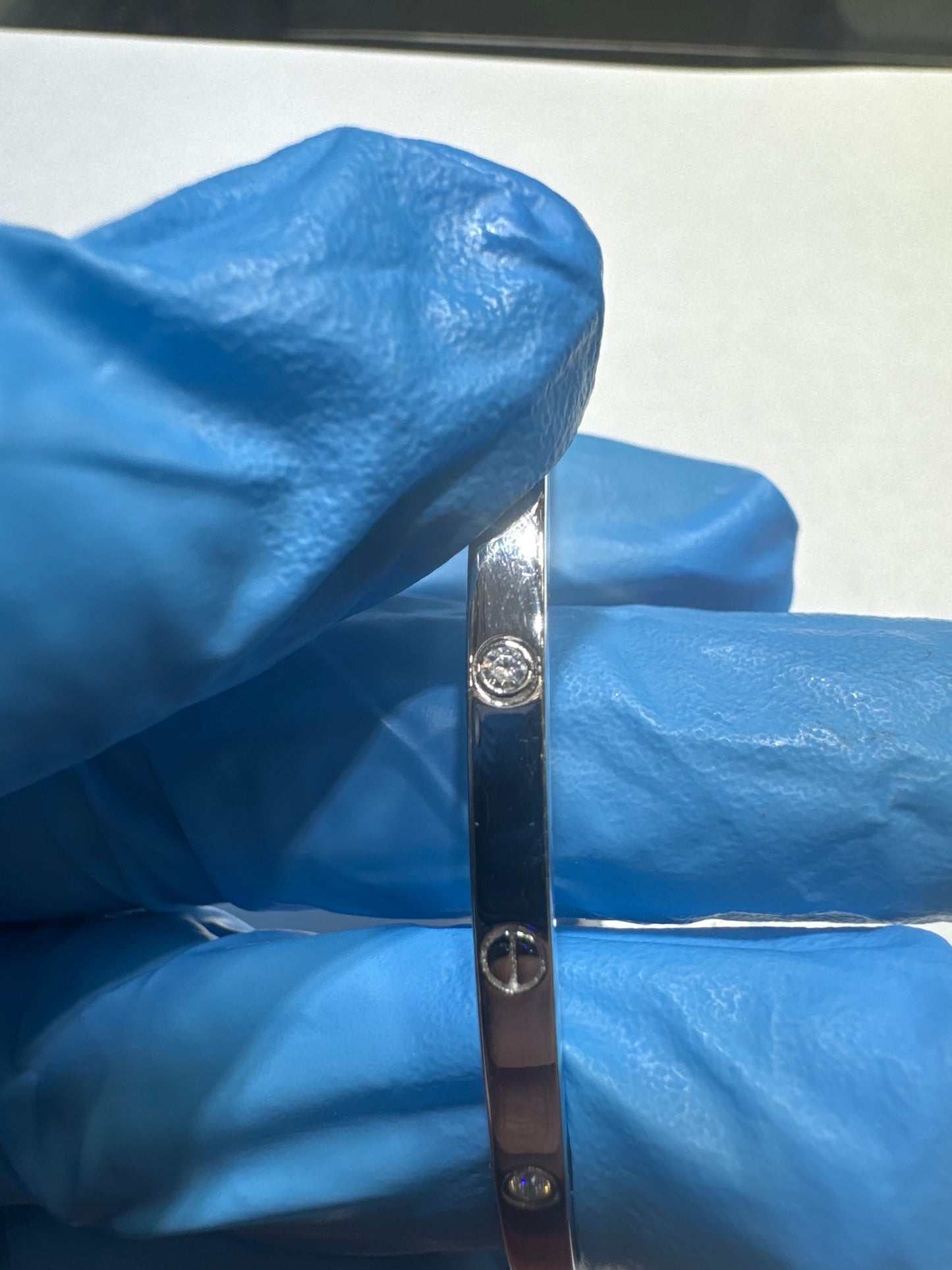 925 Silver VVS Moissanite 0.12ctw "Stone then plain" Bangle