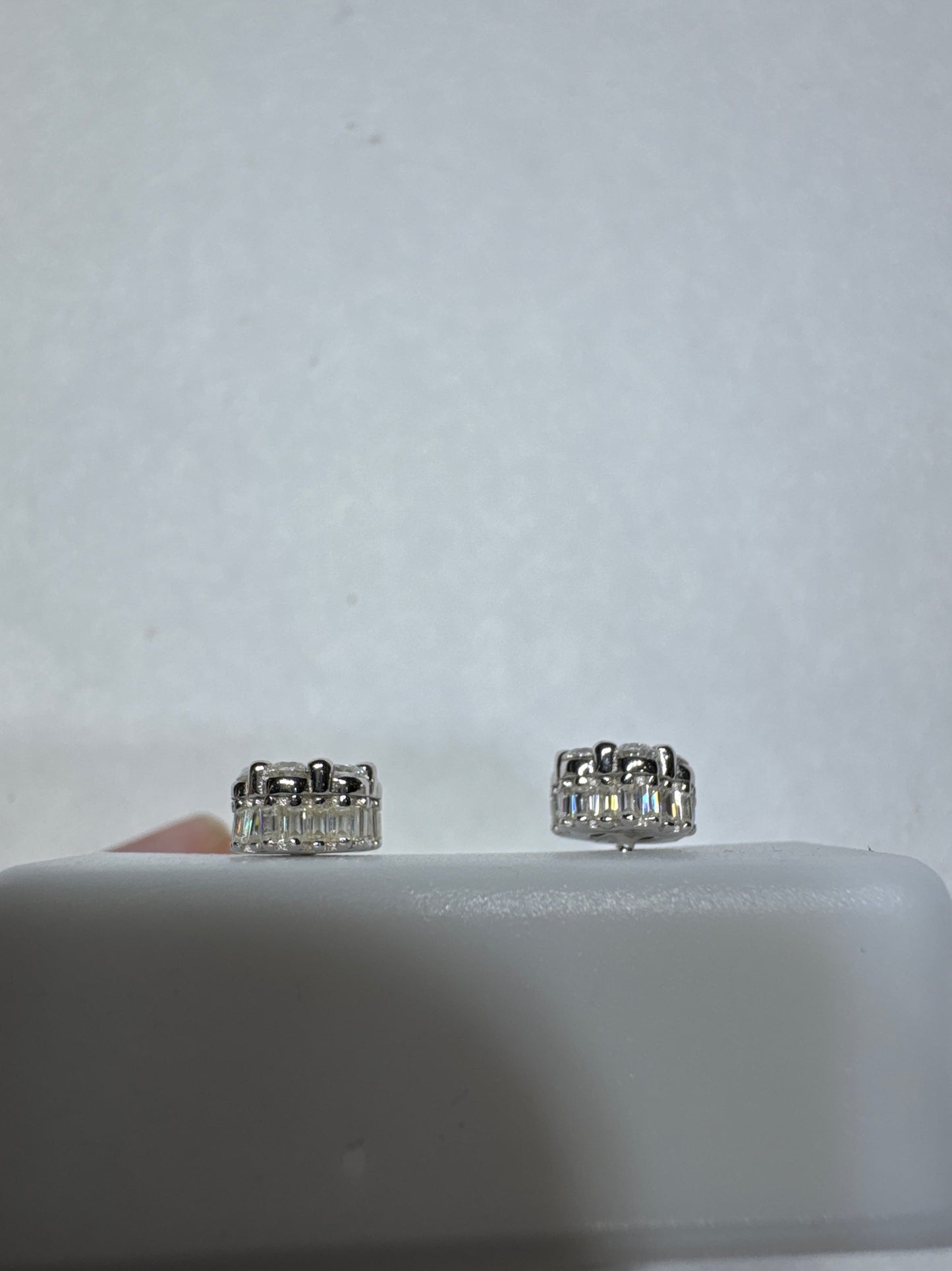925 silver VVS Moissanite 1.13ctw 7mm flower shaped earrings screw back small