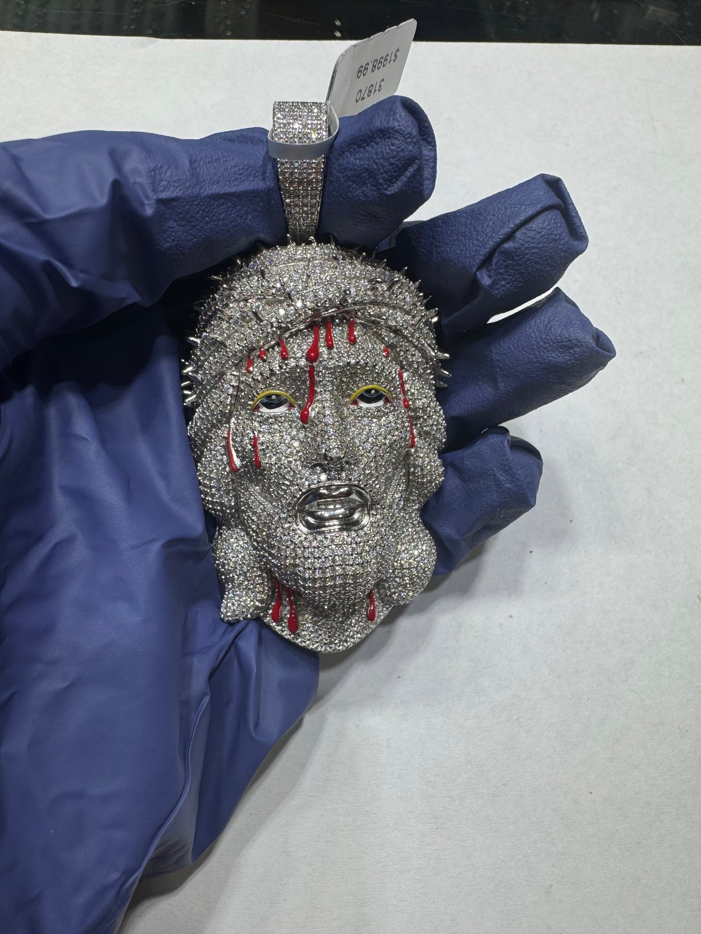 VVS Moissanite Jesus Head 3D Blood