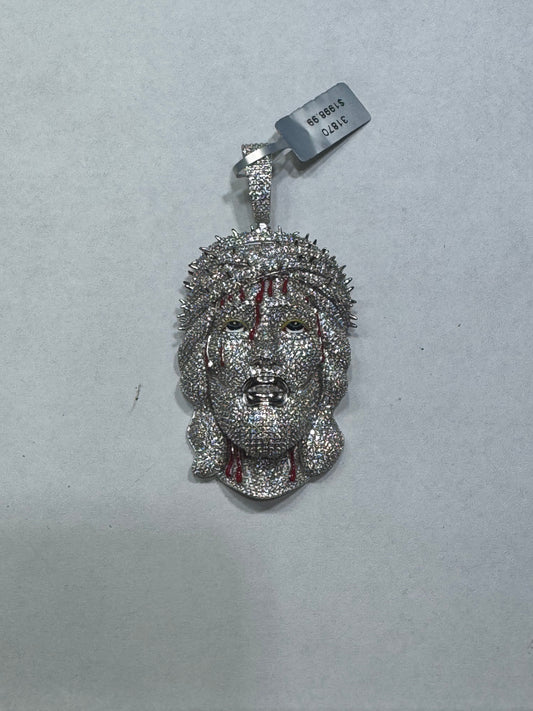 VVS Moissanite Jesus Head 3D Blood