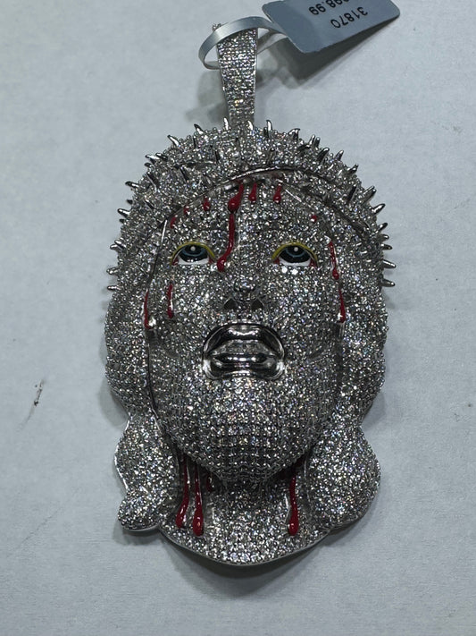 VVS Moissanite Jesus Head 3D Blood