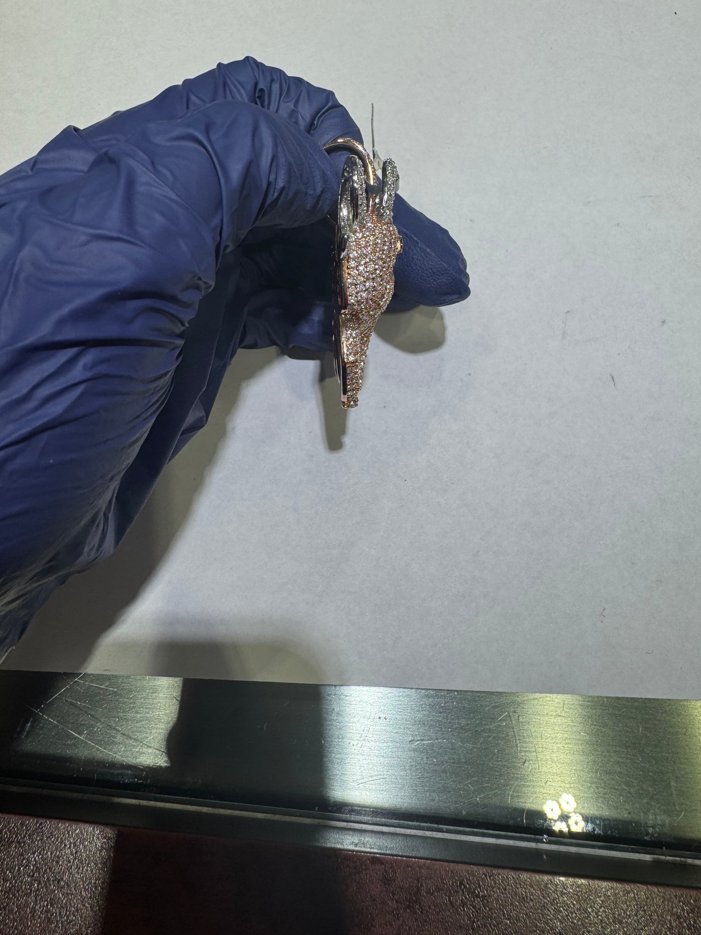 GOAT silver horns rose gold plated body VVS Moissanite