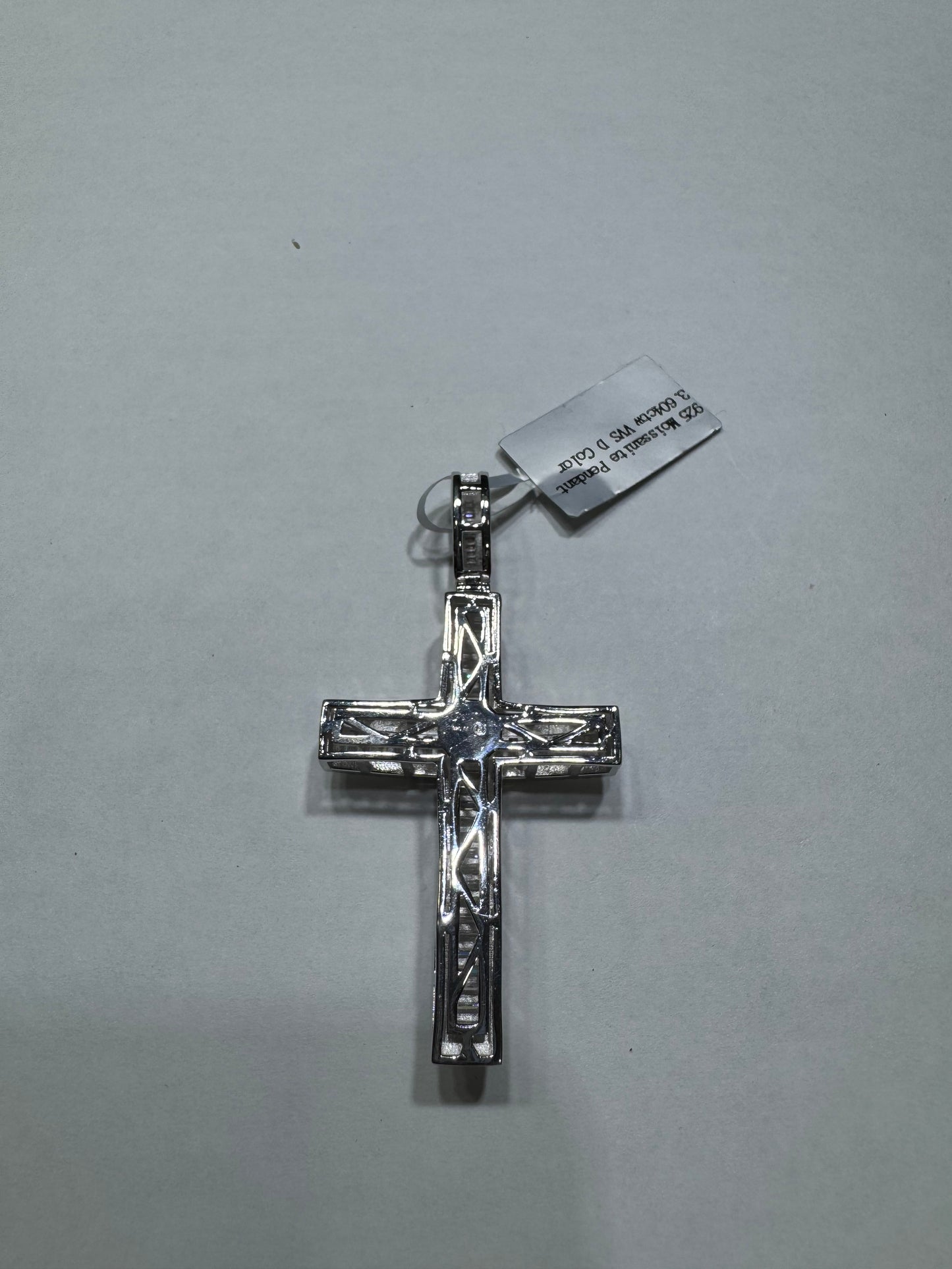 925 silver HolloCross Pendant VVS Moissanite 3.60ctw  11.3 grams
